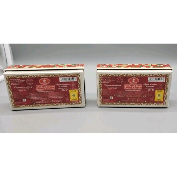 Cinnamon Scented Soap La Saponeria Firenze Merry Christmas Set of 2 Italy Made - Picture 2 of 9